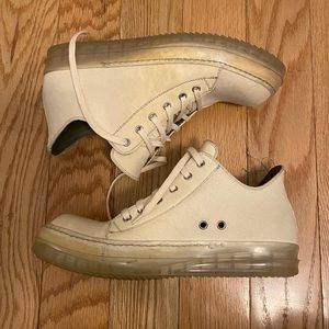 MENS Rick Owen’s low top Ramone suede - no toe cap- Size 40- clear sole color